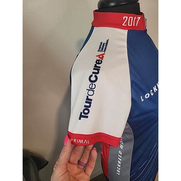 Lockheed Martin Cycling Jersey Women M Blue White Primal Wear Full Zip - Picture 4 of 8